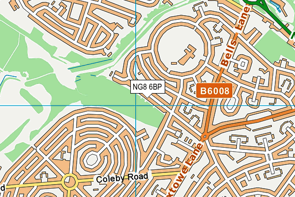 NG8 6BP map - OS VectorMap District (Ordnance Survey)