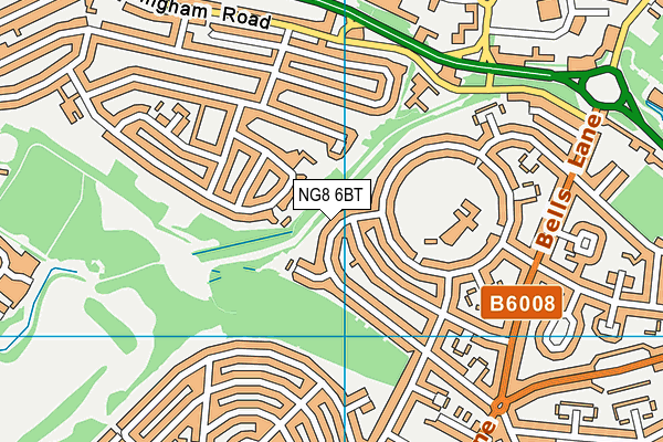 NG8 6BT map - OS VectorMap District (Ordnance Survey)