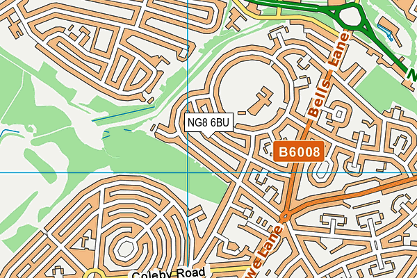 NG8 6BU map - OS VectorMap District (Ordnance Survey)