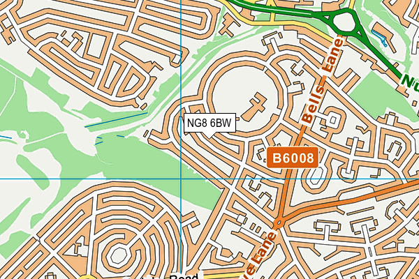 NG8 6BW map - OS VectorMap District (Ordnance Survey)