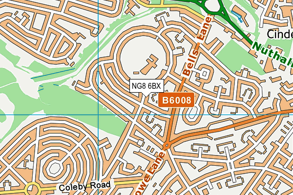 NG8 6BX map - OS VectorMap District (Ordnance Survey)