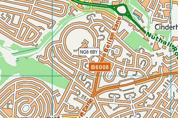 NG8 6BY map - OS VectorMap District (Ordnance Survey)