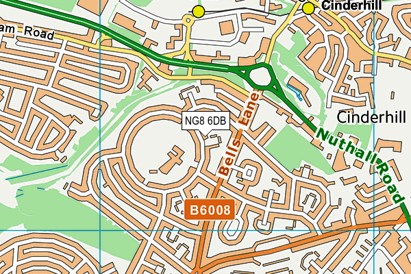 NG8 6DB map - OS VectorMap District (Ordnance Survey)