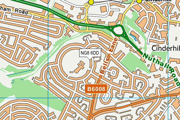 NG8 6DD map - OS VectorMap District (Ordnance Survey)