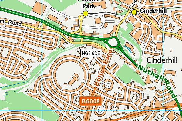 NG8 6DE map - OS VectorMap District (Ordnance Survey)