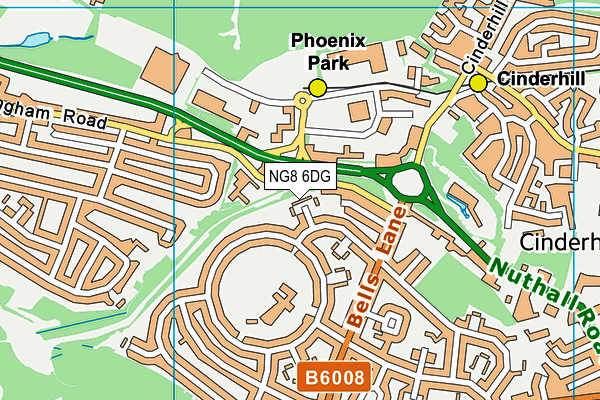 NG8 6DG map - OS VectorMap District (Ordnance Survey)