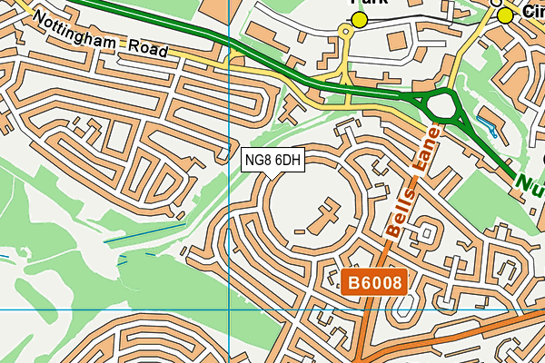 NG8 6DH map - OS VectorMap District (Ordnance Survey)