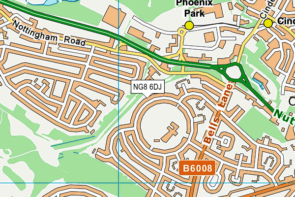 NG8 6DJ map - OS VectorMap District (Ordnance Survey)