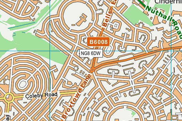 NG8 6DW map - OS VectorMap District (Ordnance Survey)