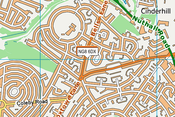NG8 6DX map - OS VectorMap District (Ordnance Survey)