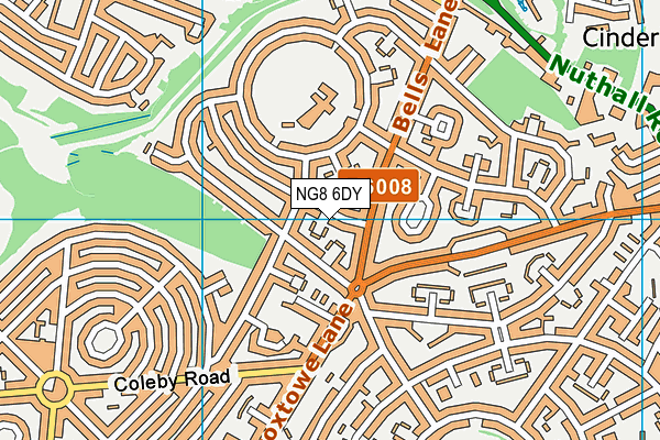 NG8 6DY map - OS VectorMap District (Ordnance Survey)