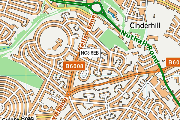 NG8 6EB map - OS VectorMap District (Ordnance Survey)