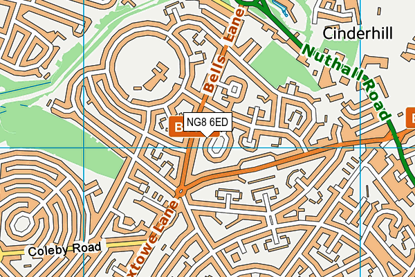 NG8 6ED map - OS VectorMap District (Ordnance Survey)