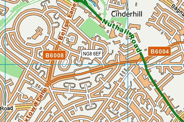 NG8 6EF map - OS VectorMap District (Ordnance Survey)