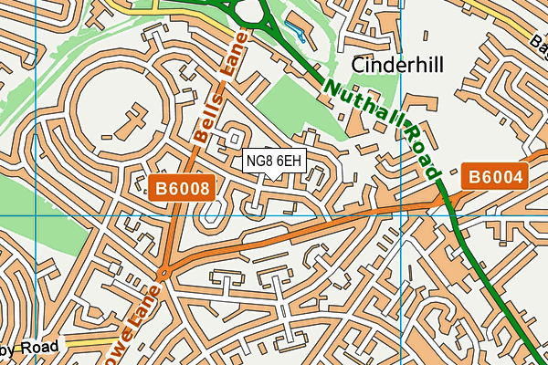 NG8 6EH map - OS VectorMap District (Ordnance Survey)