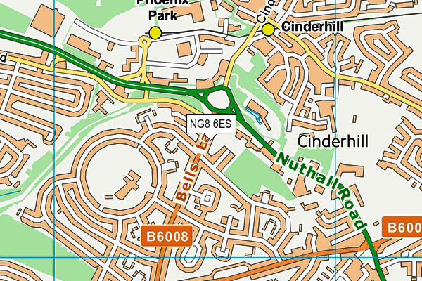 NG8 6ES map - OS VectorMap District (Ordnance Survey)