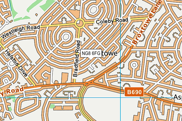 NG8 6FG map - OS VectorMap District (Ordnance Survey)