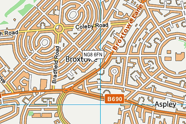 NG8 6FN map - OS VectorMap District (Ordnance Survey)