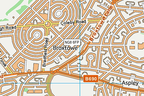 NG8 6FP map - OS VectorMap District (Ordnance Survey)