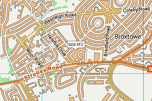 NG8 6FZ map - OS VectorMap District (Ordnance Survey)