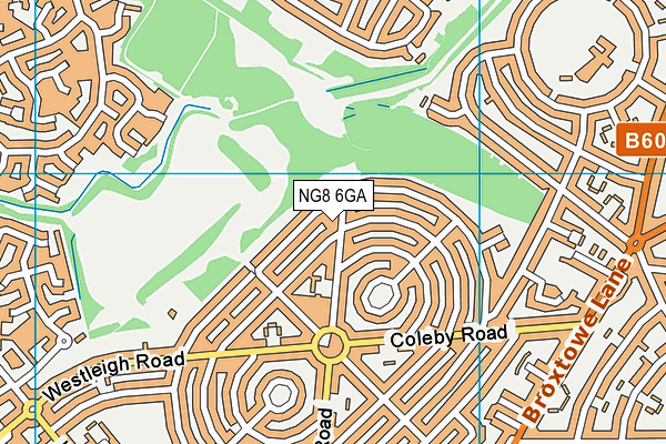 NG8 6GA map - OS VectorMap District (Ordnance Survey)