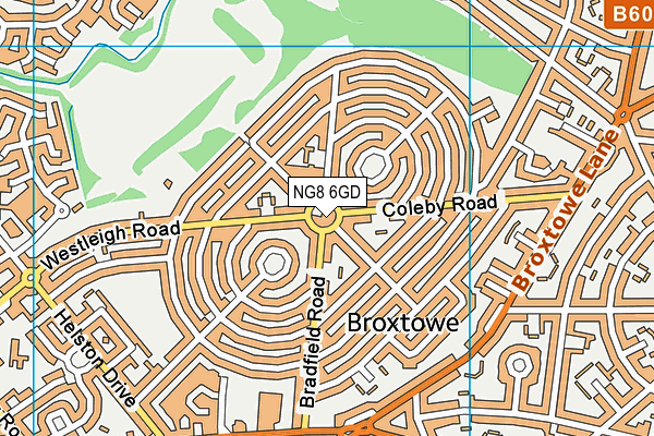 NG8 6GD map - OS VectorMap District (Ordnance Survey)