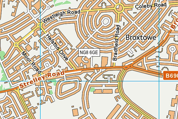 NG8 6GE map - OS VectorMap District (Ordnance Survey)