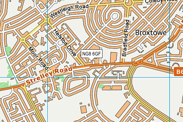 NG8 6GF map - OS VectorMap District (Ordnance Survey)
