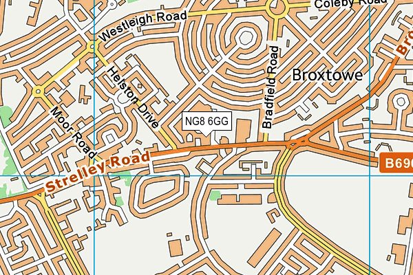 NG8 6GG map - OS VectorMap District (Ordnance Survey)