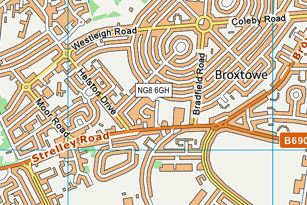 NG8 6GH map - OS VectorMap District (Ordnance Survey)