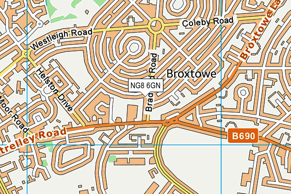 NG8 6GN map - OS VectorMap District (Ordnance Survey)