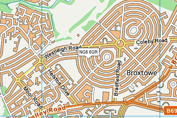 NG8 6GR map - OS VectorMap District (Ordnance Survey)