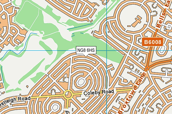 NG8 6HS map - OS VectorMap District (Ordnance Survey)
