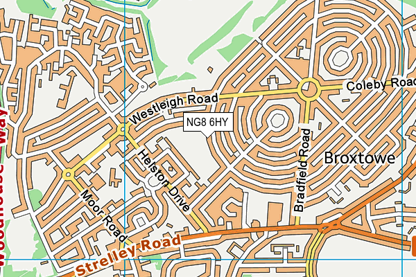 NG8 6HY map - OS VectorMap District (Ordnance Survey)