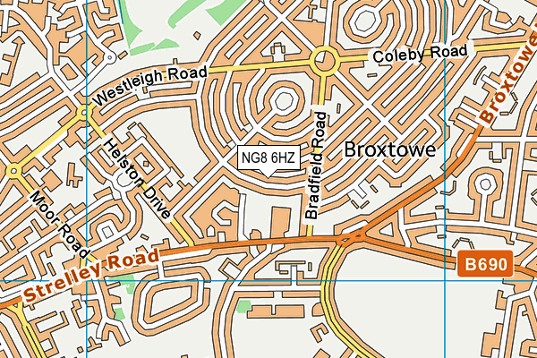 NG8 6HZ map - OS VectorMap District (Ordnance Survey)