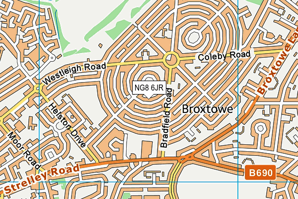 NG8 6JR map - OS VectorMap District (Ordnance Survey)
