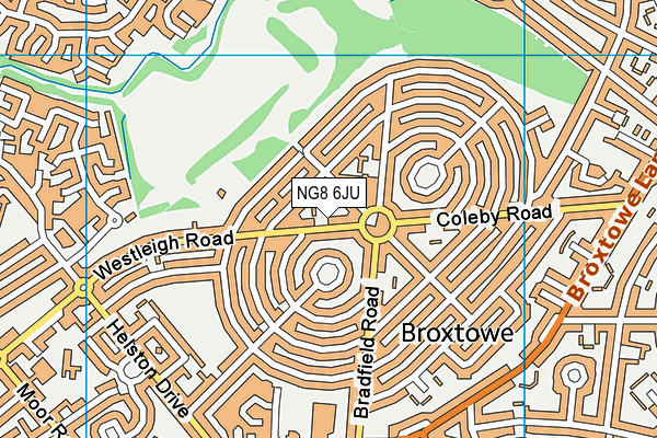 NG8 6JU map - OS VectorMap District (Ordnance Survey)