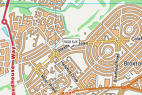 NG8 6JX map - OS VectorMap District (Ordnance Survey)