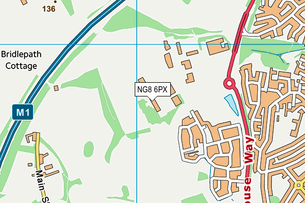 NG8 6PX map - OS VectorMap District (Ordnance Survey)