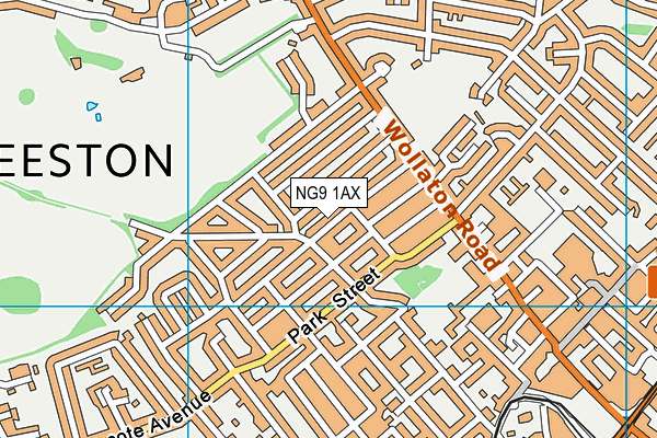 NG9 1AX map - OS VectorMap District (Ordnance Survey)