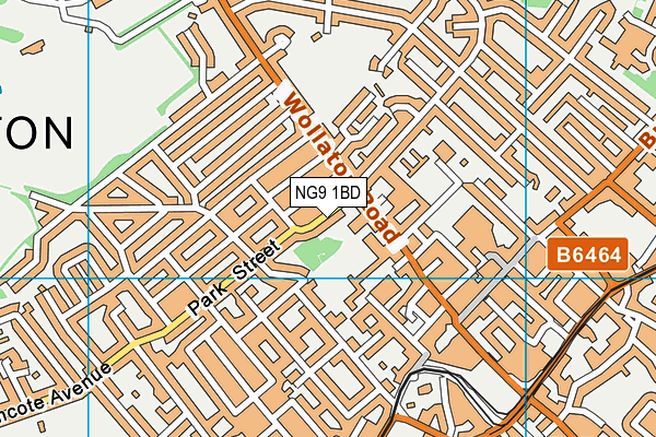NG9 1BD map - OS VectorMap District (Ordnance Survey)
