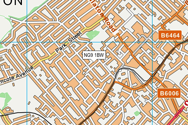 NG9 1BW map - OS VectorMap District (Ordnance Survey)