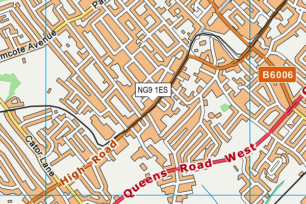 NG9 1ES map - OS VectorMap District (Ordnance Survey)