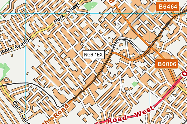 NG9 1EX map - OS VectorMap District (Ordnance Survey)