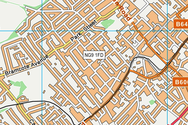 NG9 1FD map - OS VectorMap District (Ordnance Survey)