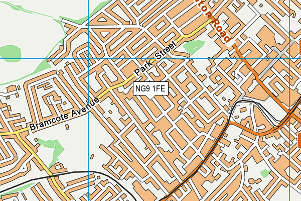 NG9 1FE map - OS VectorMap District (Ordnance Survey)