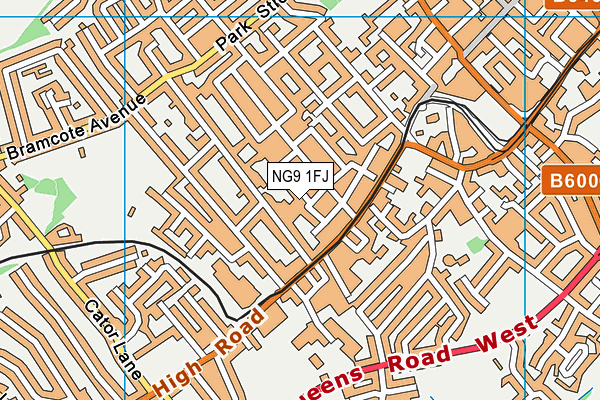 NG9 1FJ map - OS VectorMap District (Ordnance Survey)
