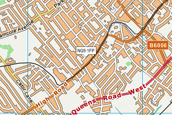 NG9 1FP map - OS VectorMap District (Ordnance Survey)