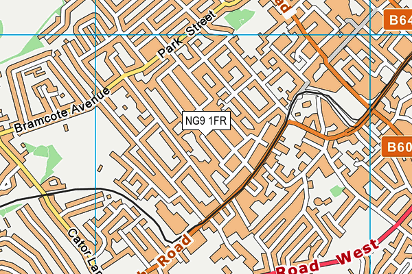 NG9 1FR map - OS VectorMap District (Ordnance Survey)