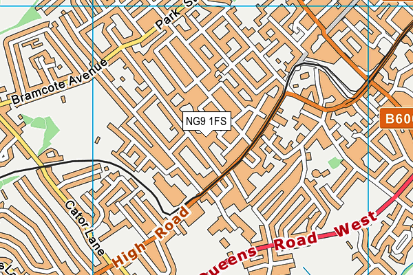 NG9 1FS map - OS VectorMap District (Ordnance Survey)